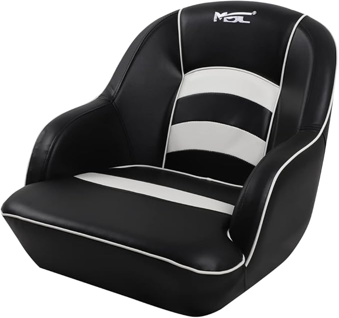 Bucket Pontoon Boat Seat (Black/White)
