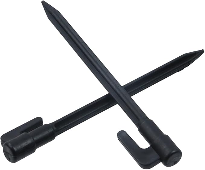 30 Pcs 6in Heavy Duty Plastic Landscape Edging Stakes Garden Stakes Anchoring Spikes, Plant Support Lawn Stake Tent Pegs Spike Hook for Outdoor Activities Garden Camping Black