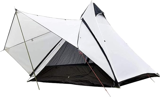 Camping Teepee Tent Yurt Tent with Screen 4 Season Double Layers Waterproof Anti-Windproof Tents for Outdoor Camping Hiking 3-4 Person