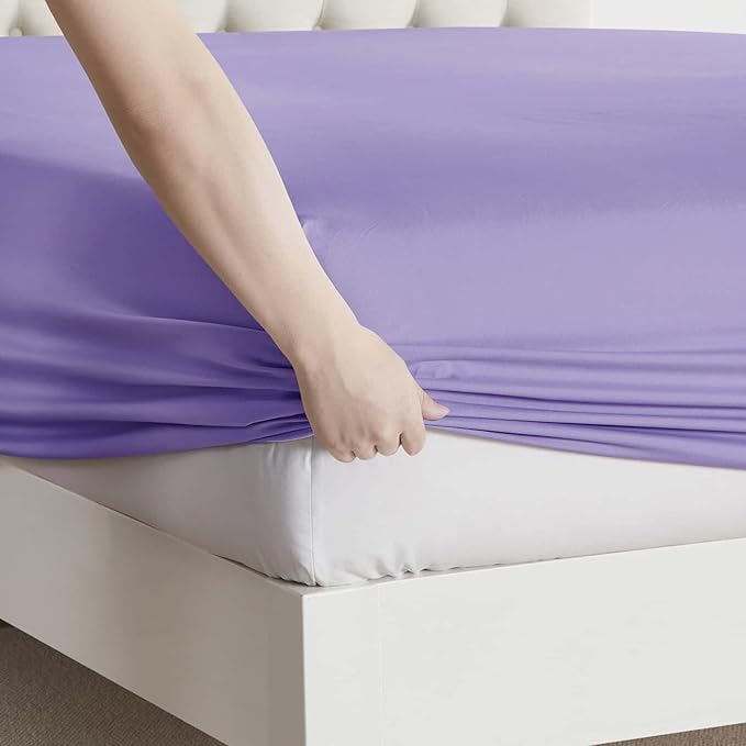 Clara Clark Full Sheets, 6 Piece Set - Hotel Luxury Bed Sheets, Super Soft Bedding Set, Full Size, Lavender