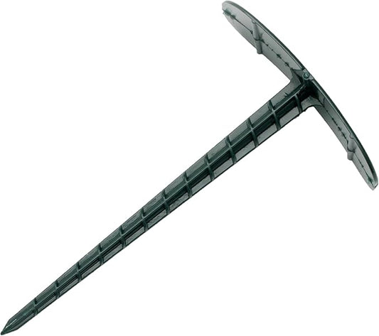 Set of 50 Ground Nails 5.5" (14 cm) - for Securing Tarpaulins - Mulch Tent Pegs - Dark Green
