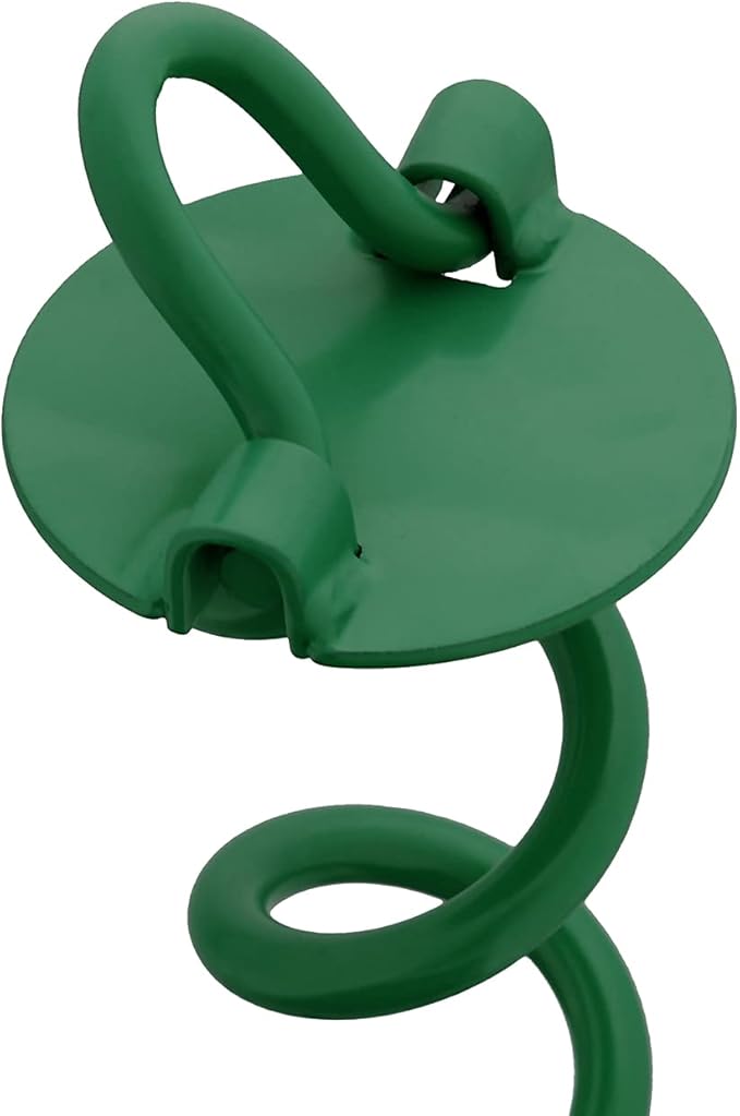 7Penn Spiral Ground Anchors - 8 Inch Green Tent Stakes Heavy Duty Ground Screw Anchor Twist Stakes, 4 Pack