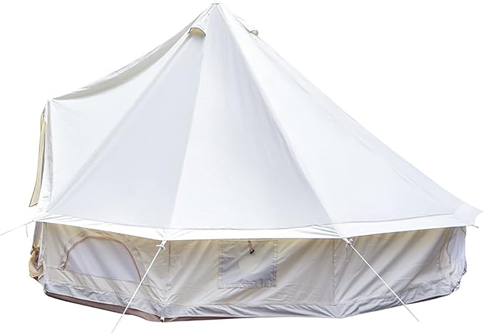 Cotton Canvas Luxury Camping Tent,Heavy Duty yurt Tent 2/4/6/8 People,Bell Tent with Stove Jack,Pyramid Tent Festivals Human Habitation
