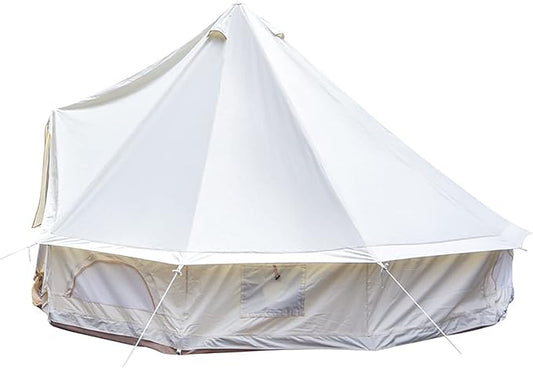 GeRRiT Cotton Canvas Glamping Tent, Heavy Duty Waterproof Yurt Tent for 2/4/6/8 Person, Bell Tent with Stove Jack, Pyramid Tent for Festivals and Human shelter for inhabiting or Leisure