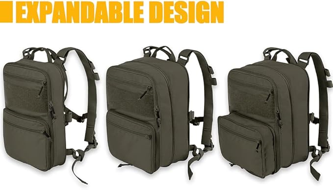 KRYDEX Tactical Expandable Backpack MOLLE Backpack for Travelling Hiking Hunting (RG)