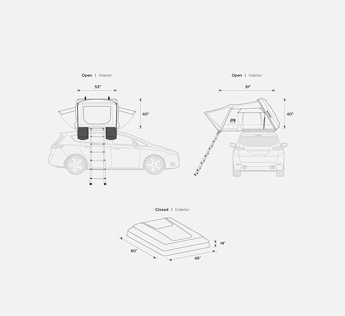 Condor 2 Air Hard-Shell Roof Top Tent for Car Camping and Overlanding, Waterproof, Heavy-Duty Shell with LINE-X, 2-3 Person Tent, Easy Assembly, Air Mattress and Universal Mounting Brackets Included
