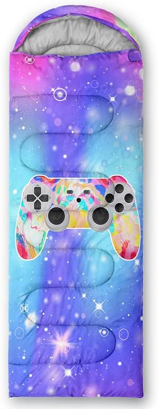 Kids Sleeping Bag for Boys and Girls,Mixed Color Star Dot-Lightweight Warm Portable Outdoor Indoor-Waterproof Cold Weather Resistant Sleeping Bag for Camping Hiking