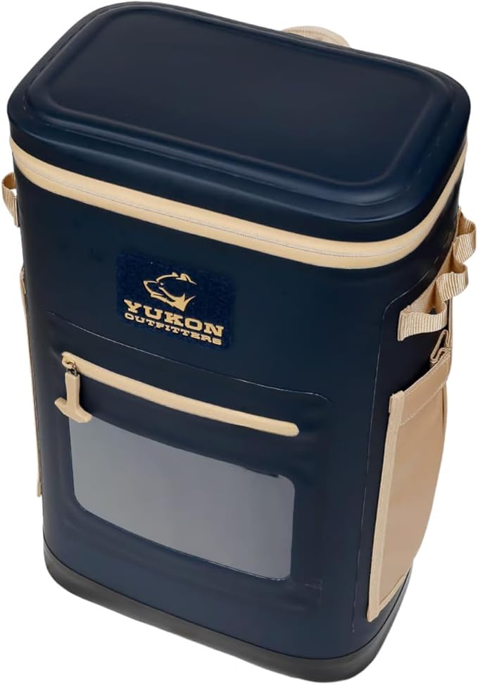 Yukon Outfitters Hatchie Backpack Cooler, 54-Liter Durable Insulated Cargo-Ready Outdoor Hiking Watersports Meals & Beverages Daypack Cooler w/Airtight Zippers, Padded Straps & Carry Handle