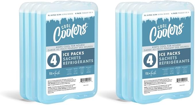 Cool Coolers by Fit + Fresh Slim Compact Reusable XL Ice Pack, Perfect for Lunch Boxes, Coolers, and Beach Bags