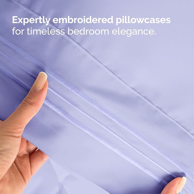 Flex Top Split Head King 4 Piece Sheet Set - Comfy Breathable & Cooling Bed Sheets Set - Hotel Luxury Bedding for Women, Men, Kids, Teens, Boys & Girls - Deep Pockets, Ultra-Soft - Oeko-Tex - Lavender