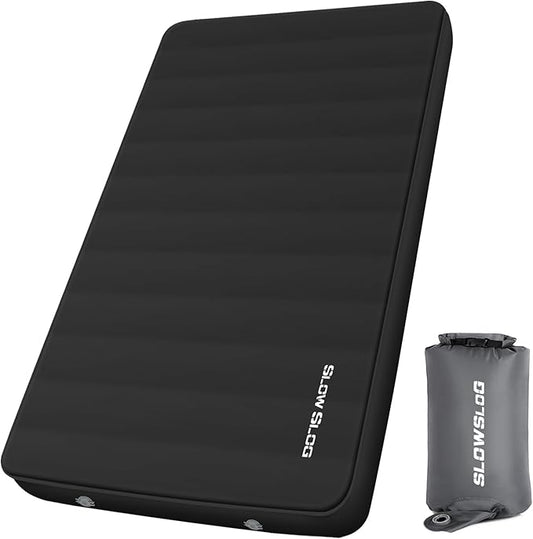 Self-Inflating Sleeping Pad with Portable Electric Air Pump, 4in Thick Memory Foam Camping Mattress for Tent Cot & Car Travel, Fast Inflate & Deflate Camping Pad