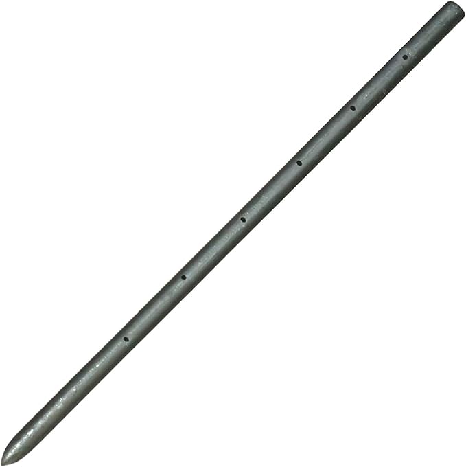 Sandbaggy Round Steel Concrete Form Stakes with Nail Holes - Rust Resistant Coating - Removable, Reusable (20, 3/4 in X 24 in)