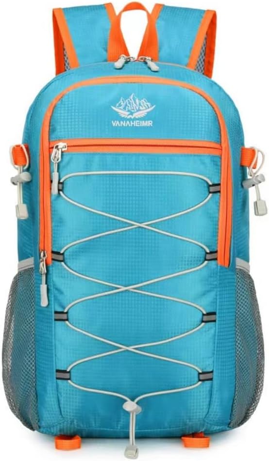 Foldable Lightweight Hiking Backpack Camping Cycling Travel Shopping Fitness Sports Backpack With Man And Women (Sky blue)