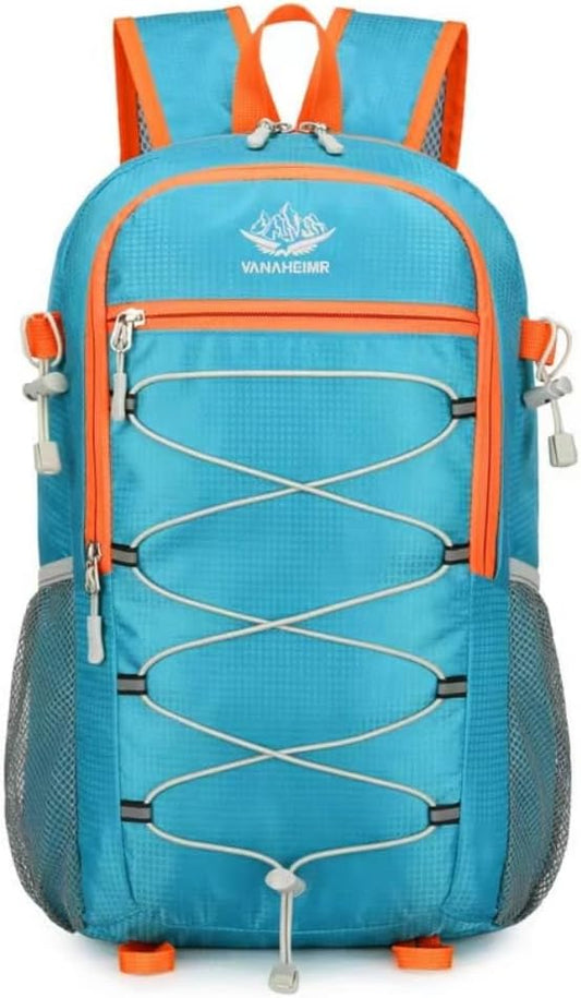 Foldable Lightweight Hiking Backpack Camping Cycling Travel Shopping Fitness Sports Backpack With Man And Women (Sky blue)