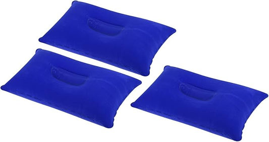 PATIKIL Inflatable Pillow, 3 Pack Squared Ultralight Camping Travel Pillow Desk Rest Neck Support for Hiking Backpacking Office, Dark Blue