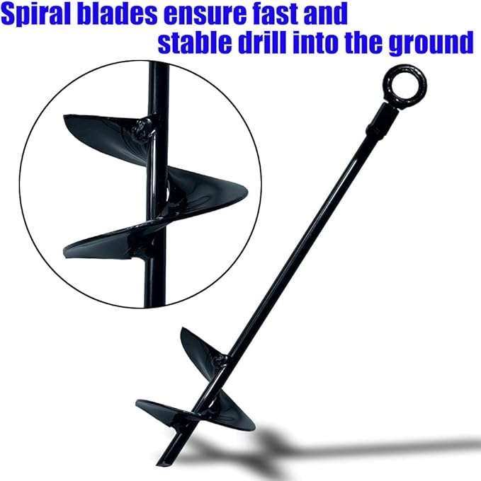 Ground Anchors Screw in 15 Inch Set of 4 Tent Stakes Heavy Duty Trampoline Anchor Kit Earth Anchor Swing Set Anchors for Metal Swing Set Trampoline Anchors High Wind Black