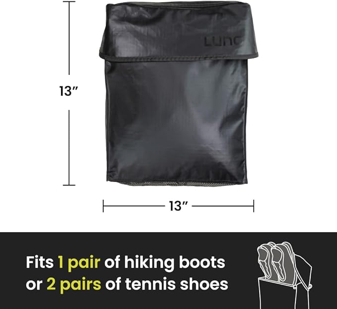LUNO Magnetic Black Gear and Shoe Storage Bag - Water Resistant, Magnetic Attachment