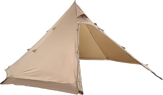 VEVOR Hot Tent, Camping Tipi Hot Tents with Stove Jack, Portable Winter Camping Tents with Snow Skirt, Easy Setup, Waterproof 4 Season Shelter Tents for Fishing Backpacking