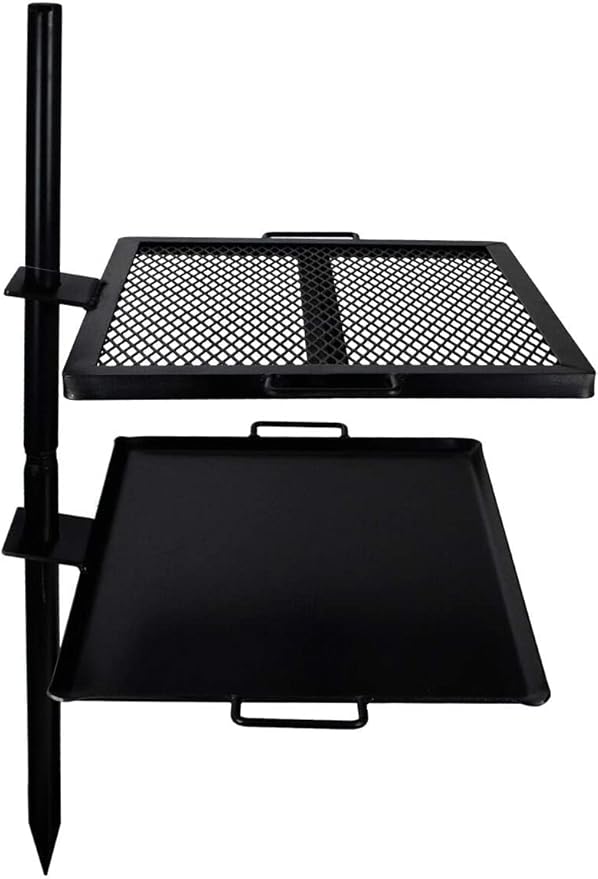 GameMaker Open Fire Cooking Grill – Portable Campfire Grill for Open Flame Cooking, Firepits, Outdoor Fire Rings & Camping – Heavy-Duty, Easy Setup & Adjustable Height