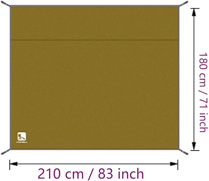 Bringsine Bringsine Waterproof Camping Tent Tarp-95"x83",4 in 1 Multifunctional Tent Mat Footprint for Camping,Hiking and Picnic,Ultralight & Foldable+Tent Stakes