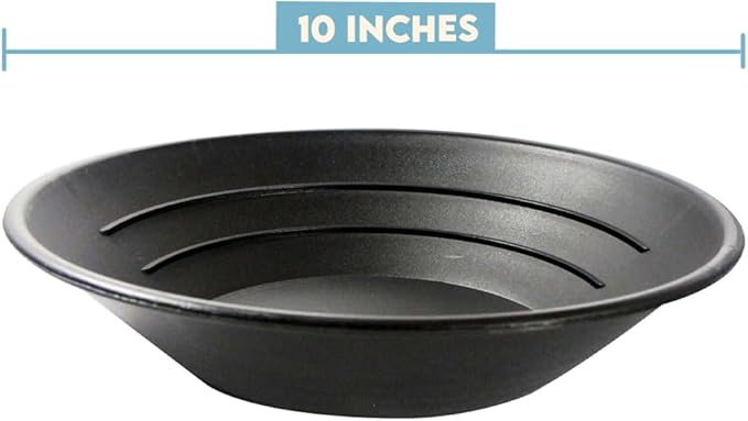 SE 10” Black Plastic Gold Pan with Riffles - GP1001B