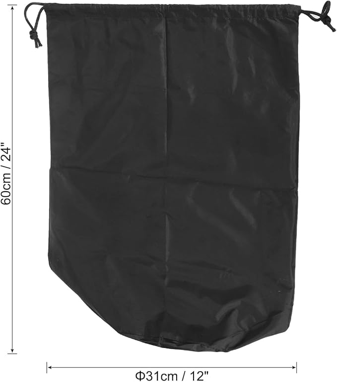 PATIKIL Stuff Sack, 12 x 24 Inch Waterproof Outdoor Storage Sack Portable Drawstring Dust Flap Bag for Camping, Black