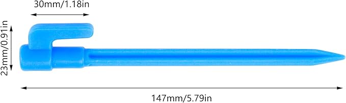 20pcs Heavy Duty Plastic Landscape Edging Stakes Plant Support Lawn Stake Durable Tent Pegs Spike Hook for Outdoor Activities Garden Camping Blue