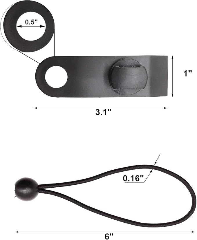 Tarp Clips Lock Grip, 20 Pack Tarp Clamps Heavy Duty and Ball Bungee Cords Set, Tent Clips with 6 Inch Bungie Cord Balls for Awnings Camping, Patio Umbrellas, Pool Awning Cover