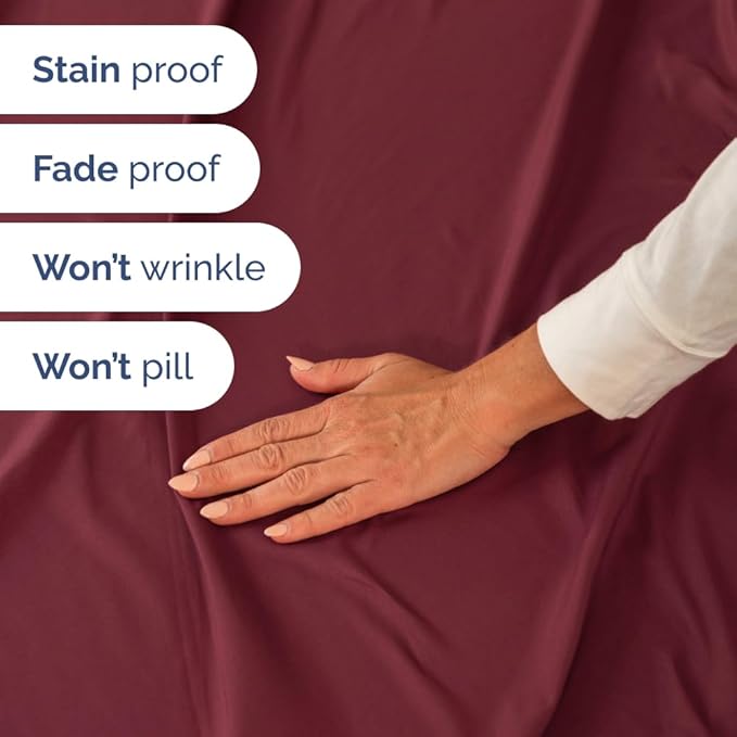 Short Queen Size 4 Piece Sheet Set - RV Short Queen, Soft, Breathable & Cooling Bed Sheets Set with Deep Pockets - Hotel Luxury Bedding for Women, Men, Kids, Teens, Boys & Girls - Oeko-Tex - Burgundy
