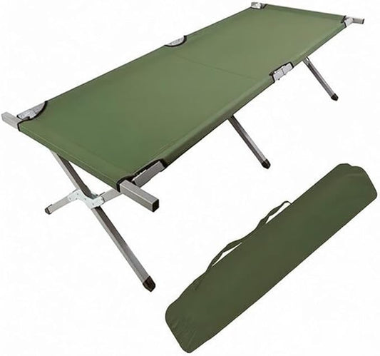 HOMSUPPLIE'S Folding Camping Cot,Outdoor Portable Camp Bed, Sleeping Cots with Carry Bag (Green)