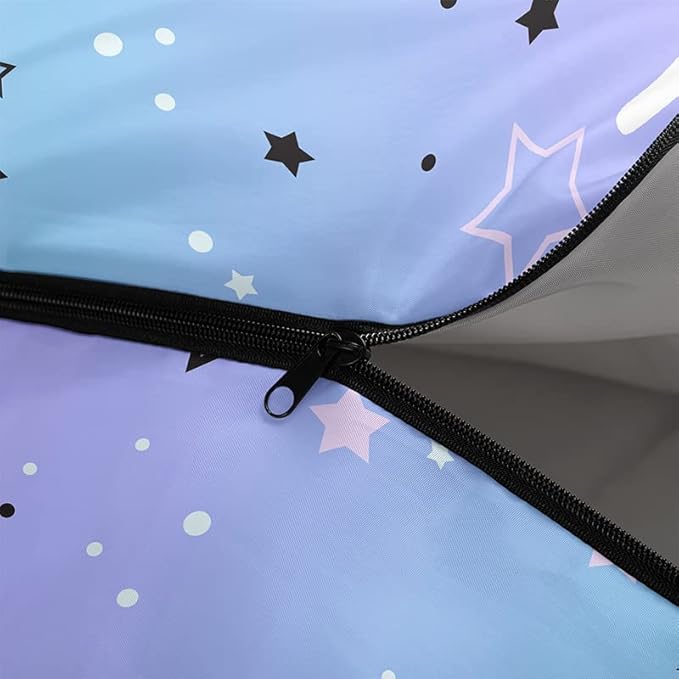 Datura home Kids Sleeping Bag for Boys,Lightcolor Purple Star-Lightweight Warm Outdoor Indoor-Waterproof Cold Weather Resistant Sleeping Bag for Camping Hiking(Star 32"*90")