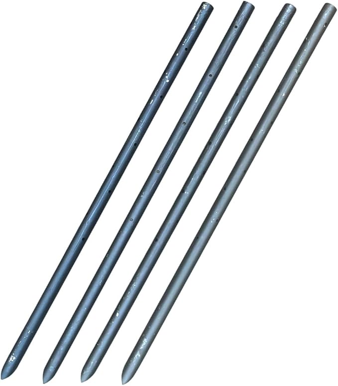 Sandbaggy Round Steel Concrete Form Stakes with Nail Holes - Rust Resistant Coating - Removable, Reusable (5, 3/4 in X 24 in)
