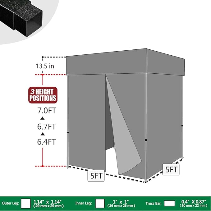 Eurmax USA 5'x5' Flat Top Pop-up Canopy Portable Photo Booth Tent for Events Wedding Photobooth for Professional Photos Photo Studio with Roller Bag，Bonus 4 SandBags (Black with Screen Window)