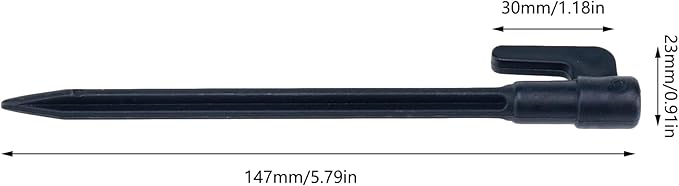 50 Pcs 6in Heavy Duty Plastic Landscape Edging Stakes Garden Stakes Anchoring Spikes, Plant Support Lawn Stake Tent Pegs Spike Hook for Outdoor Activities Garden Camping Black