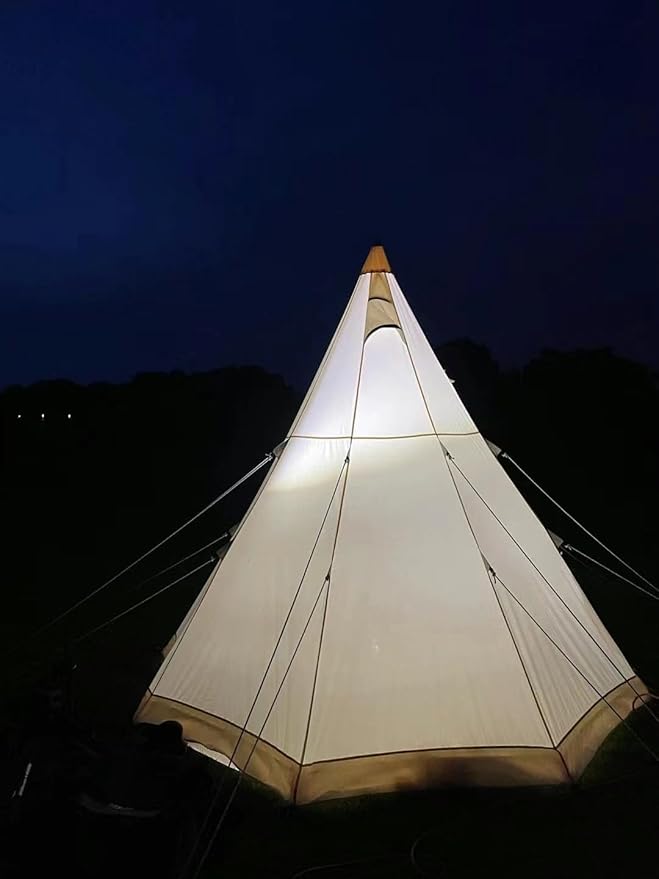 Bell Tent 4 Season 9.85ft Glamping Tent, Hot Tent,Ideal for Family Camping, Hiking,Canvas Tent with Aluminum Pole. Support Camouflage Fabric Customization