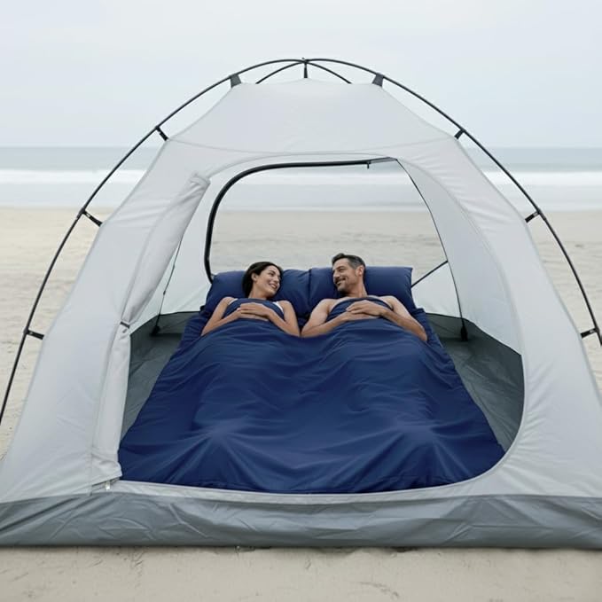 Lightweight Sleeping Bag Liner Single & Double Camping Travel Sleep Sack for Backpacking Hotels & Hostels