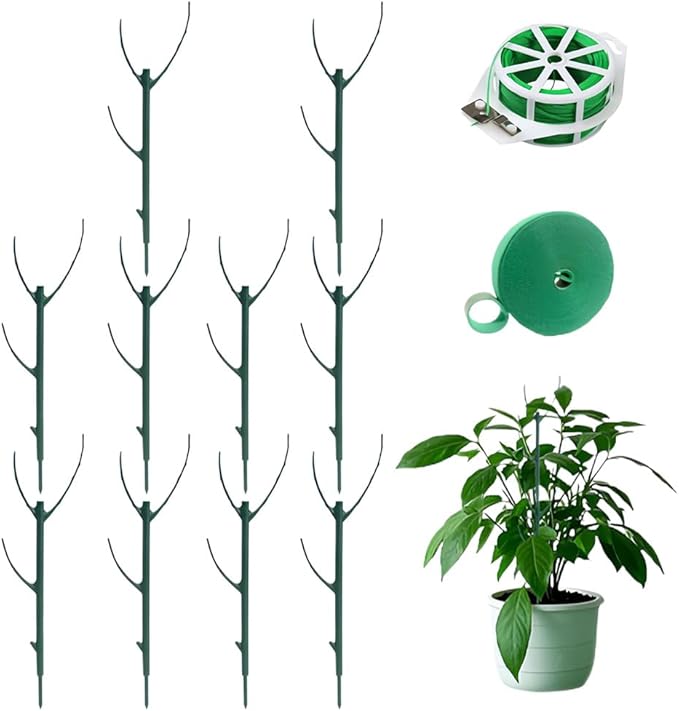10 Pack Stackable Monstera Plant Support, Garden Plant Stakes for Indoor Outdoor Plants, Climbing Plant Support Structures Moss Pole Monstera Plant Holder Sticks Support Tall Potted Plants (10 Pack)