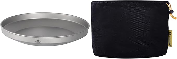 SILVERANT Titanium Trek Plate - Ultralight, Durable Camping Dish Pan Plate - Outdoor Kitchen Essential for Backpacking & Camping - 1200ml