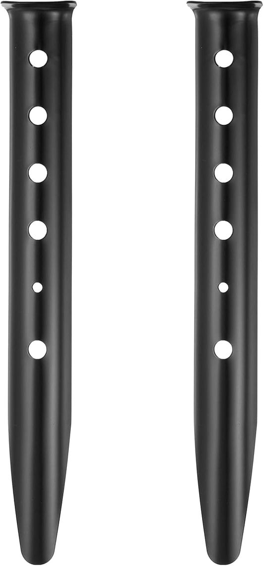 PATIKIL Aluminum Tent Stakes, 2 Pack Metal Camping Ground Pegs Camping Accessories Sand Stakes with 6 Holes for Tents Hammocks and Canopy, Black
