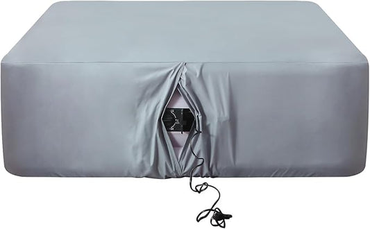 Twin Fitted Sheet for Air Mattress,with 24 Inch Extra Deep Pockets,Ultra Soft Durable Breathable Bed Sheets Cover for Inflatable Air Bed,with Pump Opening,Inflate at Any Time-Gray
