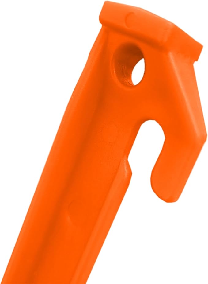 24 Pcs 9 Inch (225mm) Tent Pegs Plastic Spike Hook Awning Camping Caravan Visual Marker Outdoor Camping Inflatable Stakes Canopy (Orange)