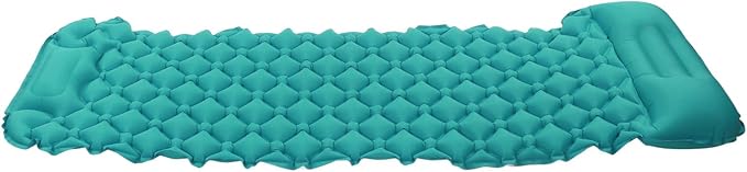 Sleeping Pad for Camping, Camping Sleeping Pad, Ultralight Inflatable Sleeping Mat with Built in Foot Pump & Pillow, Upgraded Compact Camping Air Mattress for Camping, Backpacking (Peacock Blue)