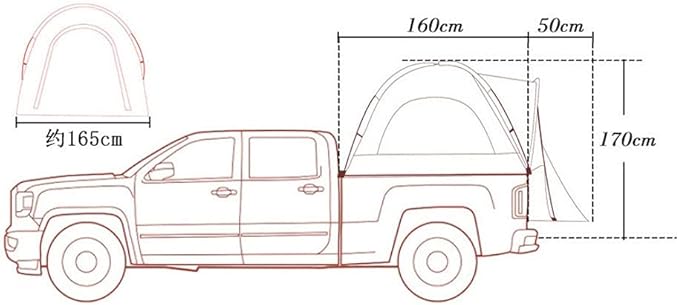 Car Tent Versatility Teardrop Awning Pickup Trucks Tour Portable Waterproof Car Rear Tent Sunshade Portable Shade Outside Camping Shelter Outdoor Car Tent Trailer Tent Roof Top for Beac