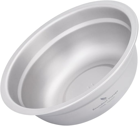 Boundless Voyage Titanium Camping Plate Bowl Set Rice Soup Salad Stackable Serving Bowls Ultralight Dinnerware Set Dishwasher Safe 750ml ti1145T