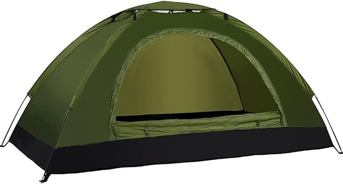 Ultralight Backpacking Tent Single Person Double Door Camping Shelter with Waterproof Oxford Fabric Fiberglass Poles Mesh Ventilation Screen Rain Fly Carry Bag for Outdoor Hiking