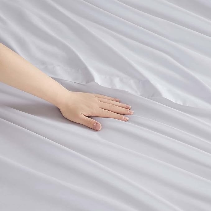 Clara Clark Cal King Sheets, 6 Piece Set - Hotel Luxury Sheets for Cal King Size Bed, Super Soft Bedding Set, Cal King Size, White
