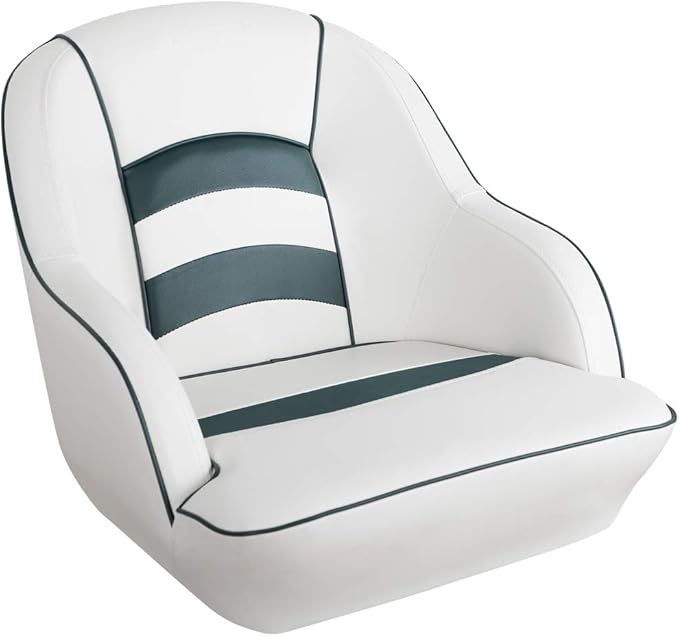 Bucket Pontoon Boat Seat (White/Olive)