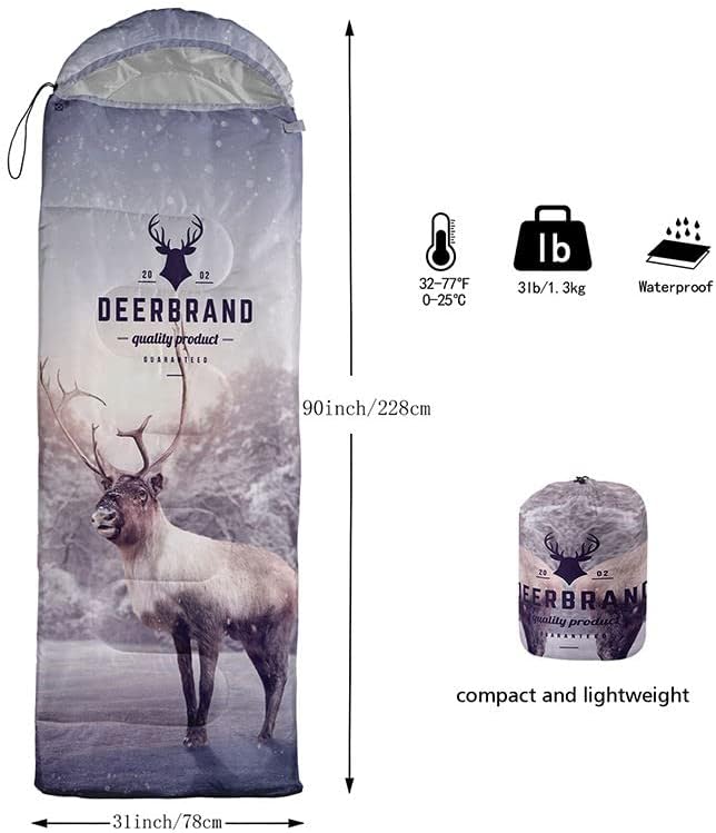 Sleeping Bag for Kids Adults,Brown Giraffe Fur Pattern-Lightweight Warm Portable Outdoor Indoor-Waterproof Cold Weather Resistant Sleeping Bag for Camping Hiking