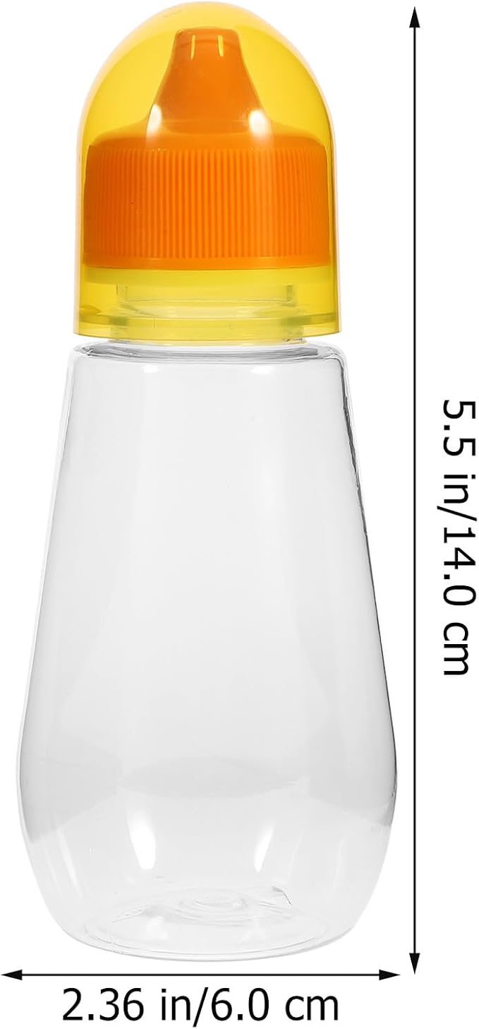 Veemoon 4pcs Refillable Plastic Honey Jars 250g Pet round Bottles with Squeeze Nozzle Leak-proof Honey Dispenser for Kitchen Food Storage and Syrup Dispensing