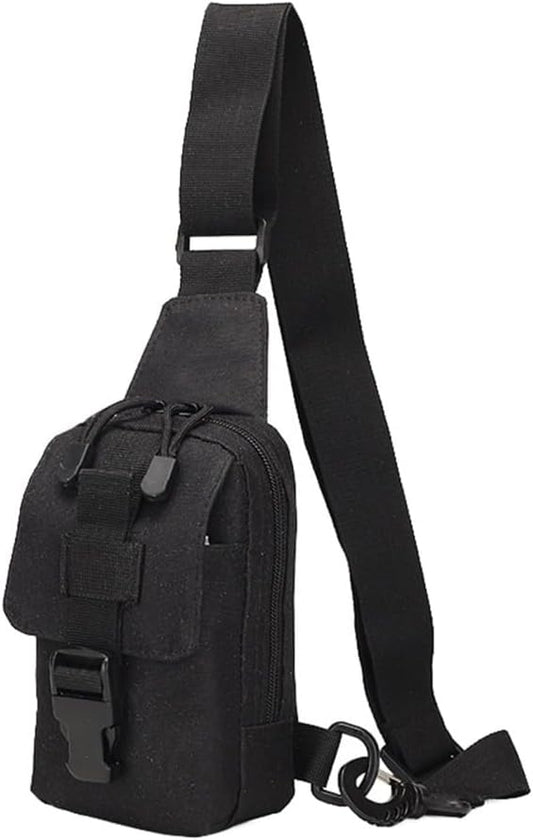 MiOYOOW Small Sling Backpack, Tactical Shoulder Chest Bag Adjustable Molle Crossbody Bag for Camping Hilking Cycling Hunting